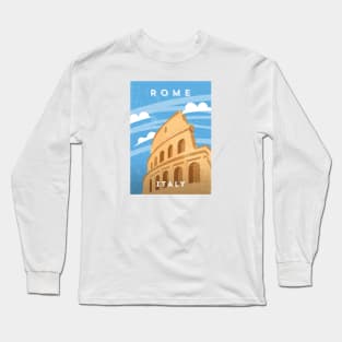 Rome, Italy. Retro travel minimalist poster Long Sleeve T-Shirt